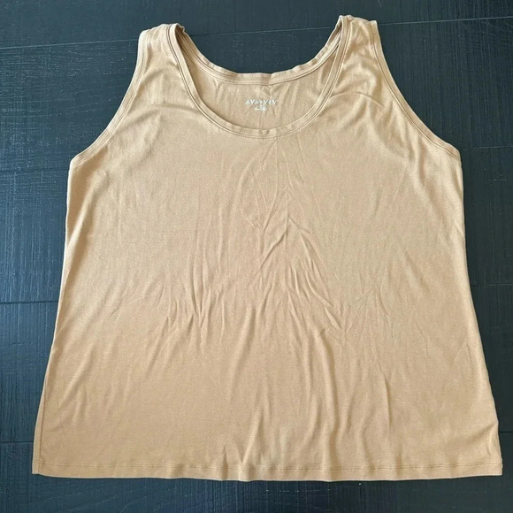 Ava & Viv Shirt Tank Top Brown Scoop Neck Tank Top Shirt Size 3X - Picture 1 of 3